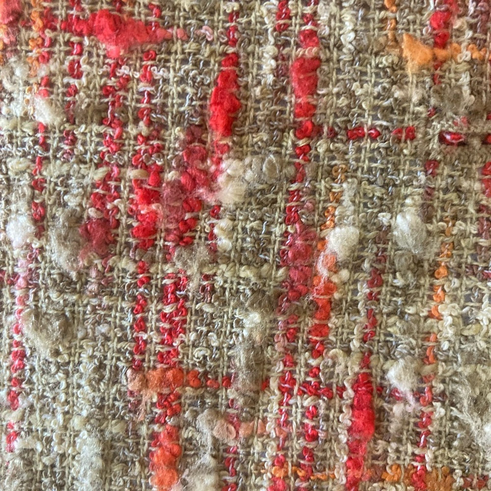 Josephine Chaus Women's Red, Green and Cream Tweed Blazer - Size 14 - Picture 6 of 10